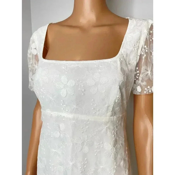 STAUD Sandra white lace mini dress size 12 NWOT - Picture 7 of 13